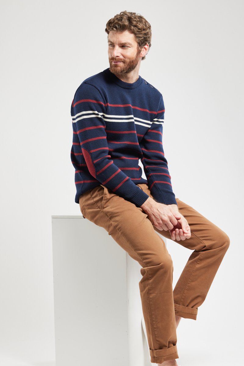 Pull marin rayé - laine