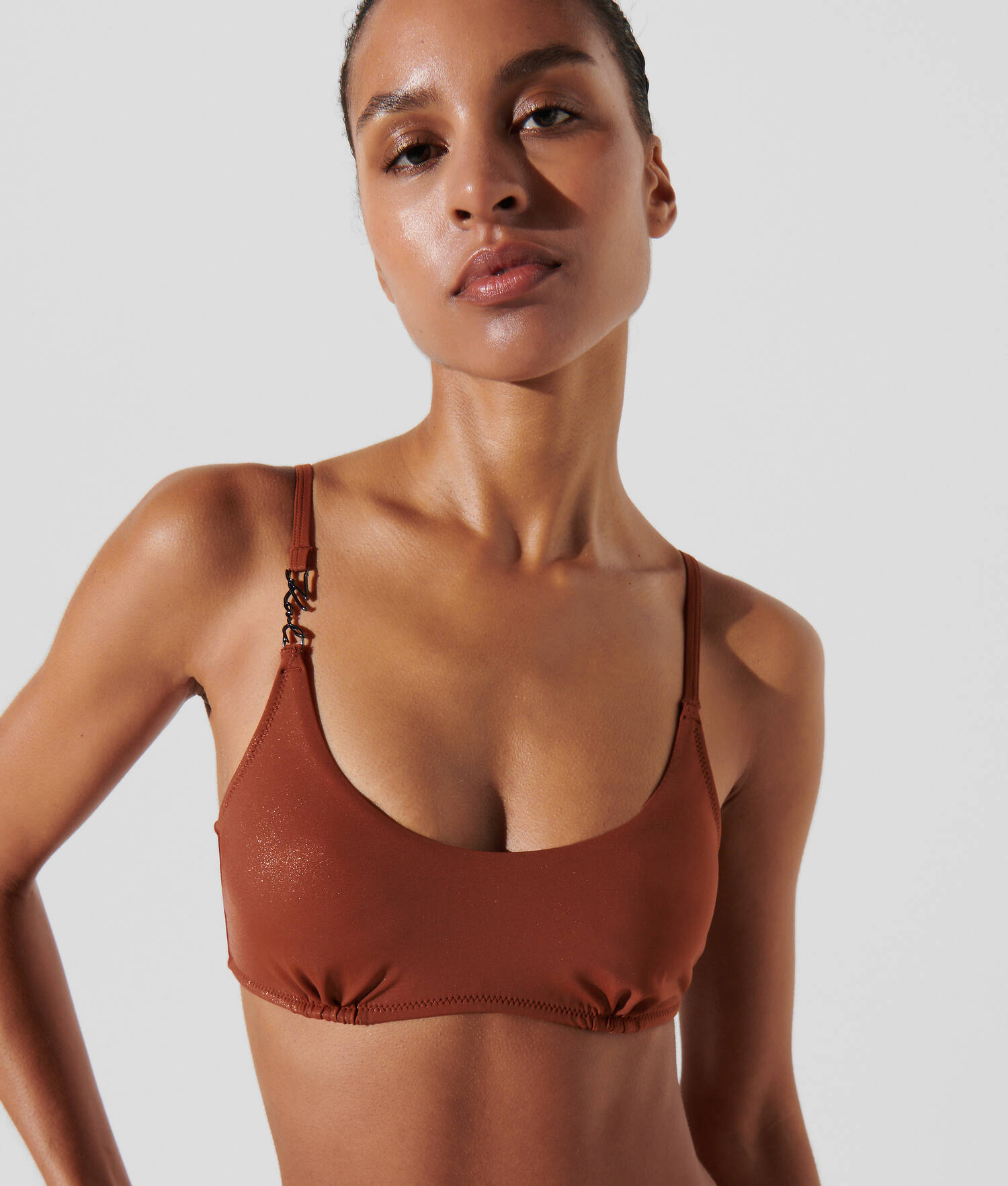 HAUT DE BIKINI BANDEAU BRILLANT KARL SIGNATURE