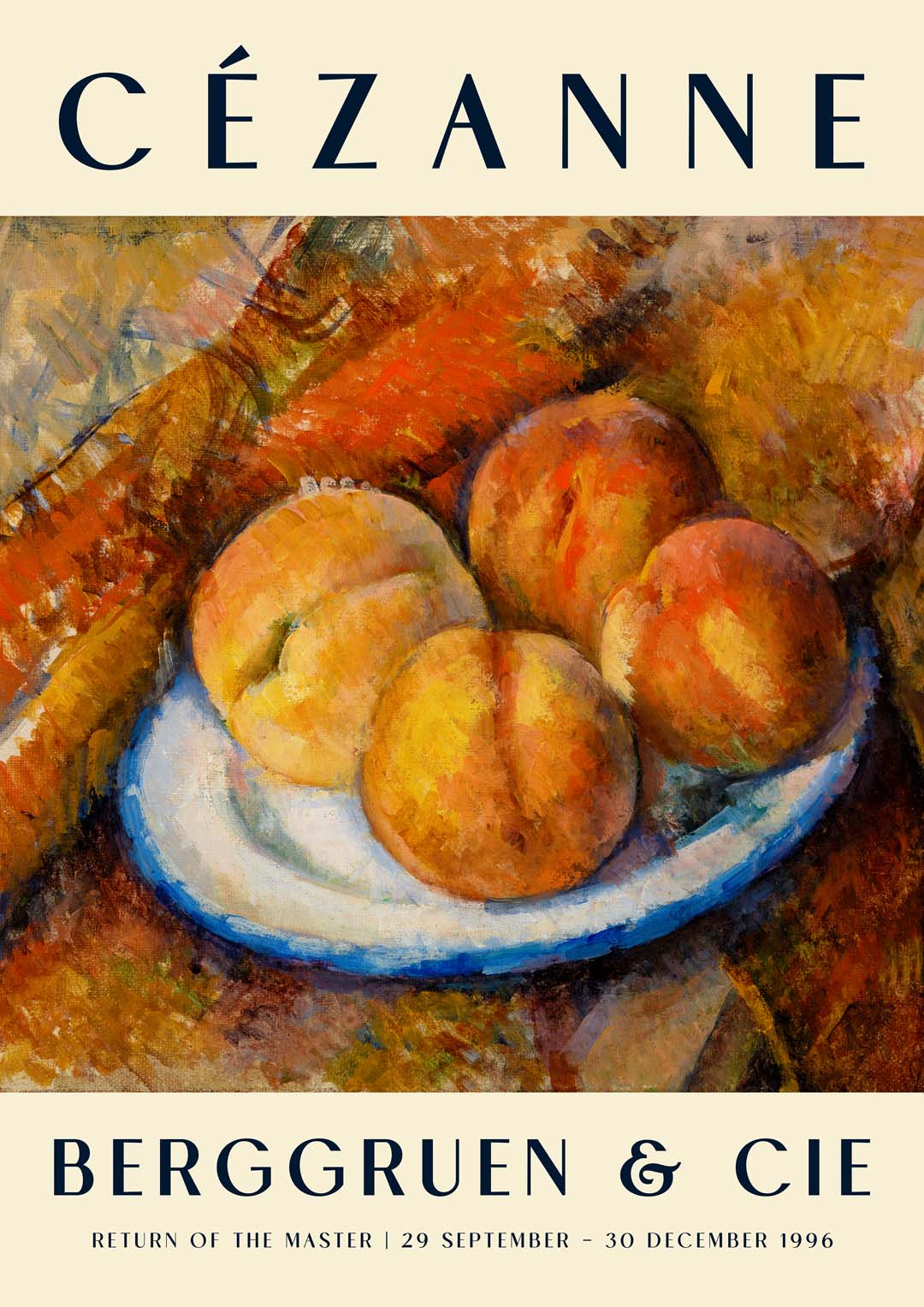 Vier Pfirsiche Kunstausstellung von Paul Cézanne