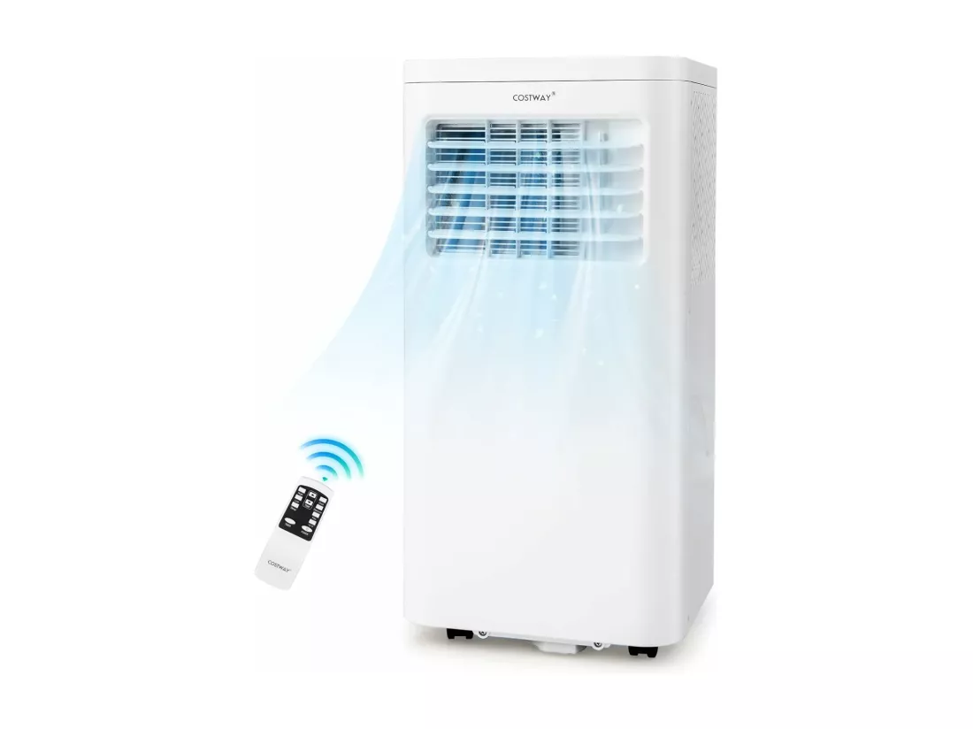 Climatiseur Mobile Silencieux 9000BTU, Climatiseur Portable 4 en 1 Rafraîchisseur R290, Ventilateur, Déshumidificateur 20L/Jour, Mode Nuit, Minuterie 24h [Classe A]