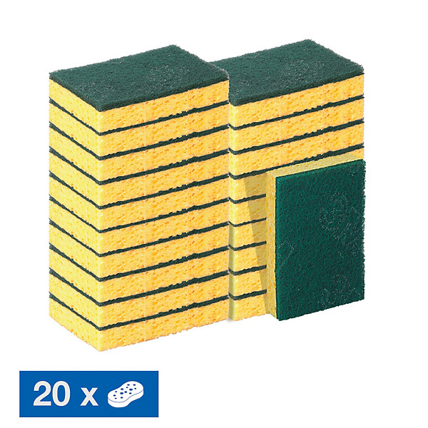 Tamponges Scotch-Brite verts 13 x 9 x 2,8 cm, lot de 20