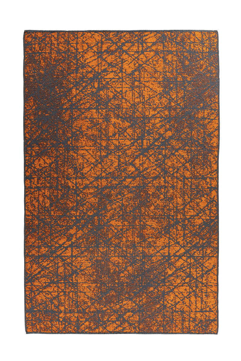 Flachgewebeteppich KALEVI 200 - orange - mit 3D-Struktur - 80x150 cm