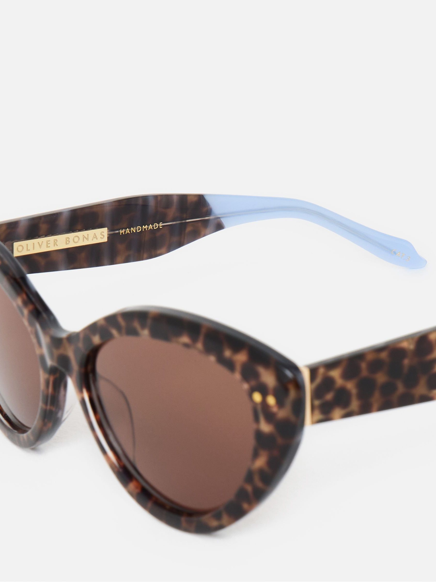 Oliver Bonas Leopard Print Cat Eye Acetate Sunglasses