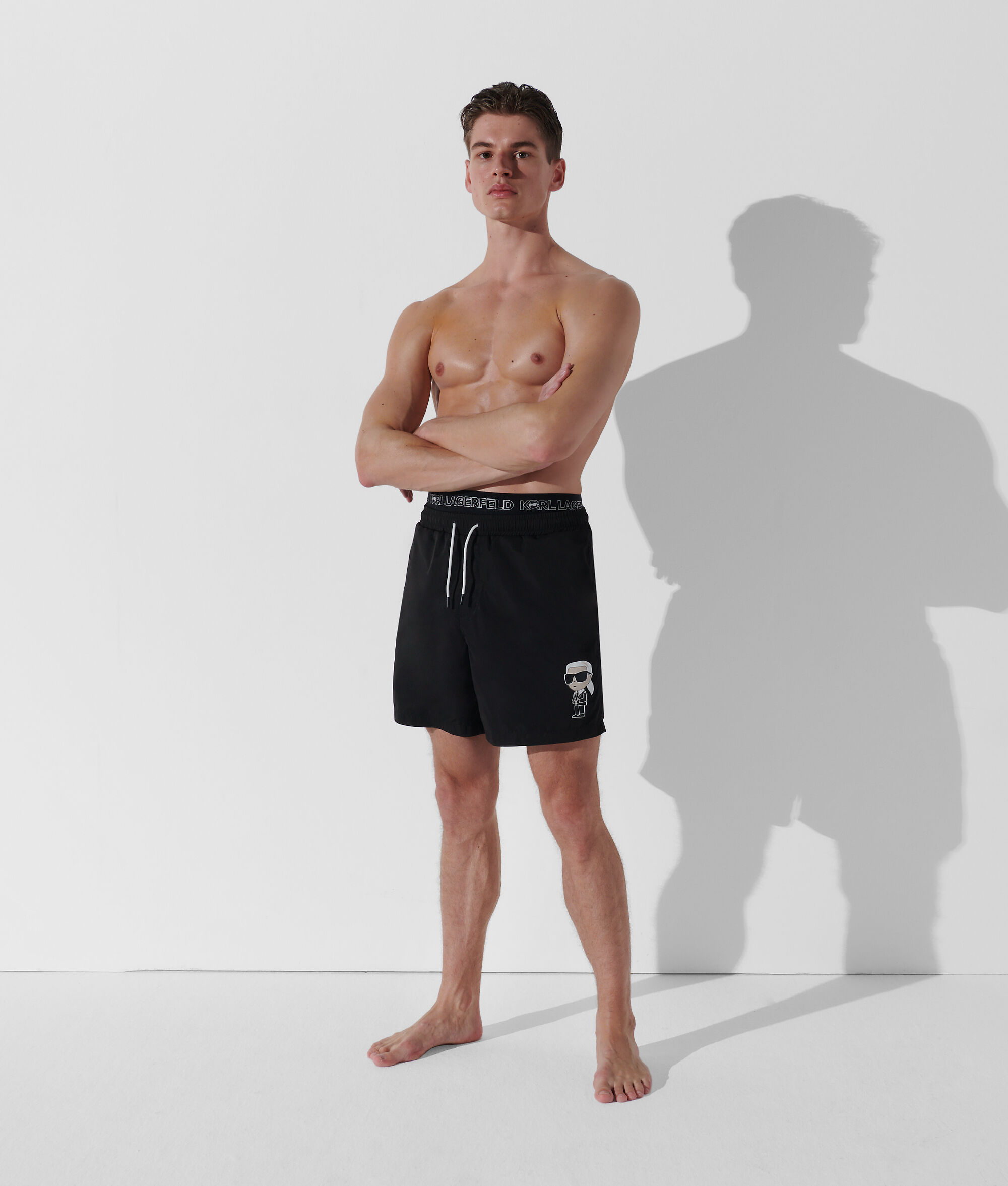 SHORT DE BAIN IKONIK KARL DOUBLE BANDE À LA TAILLE