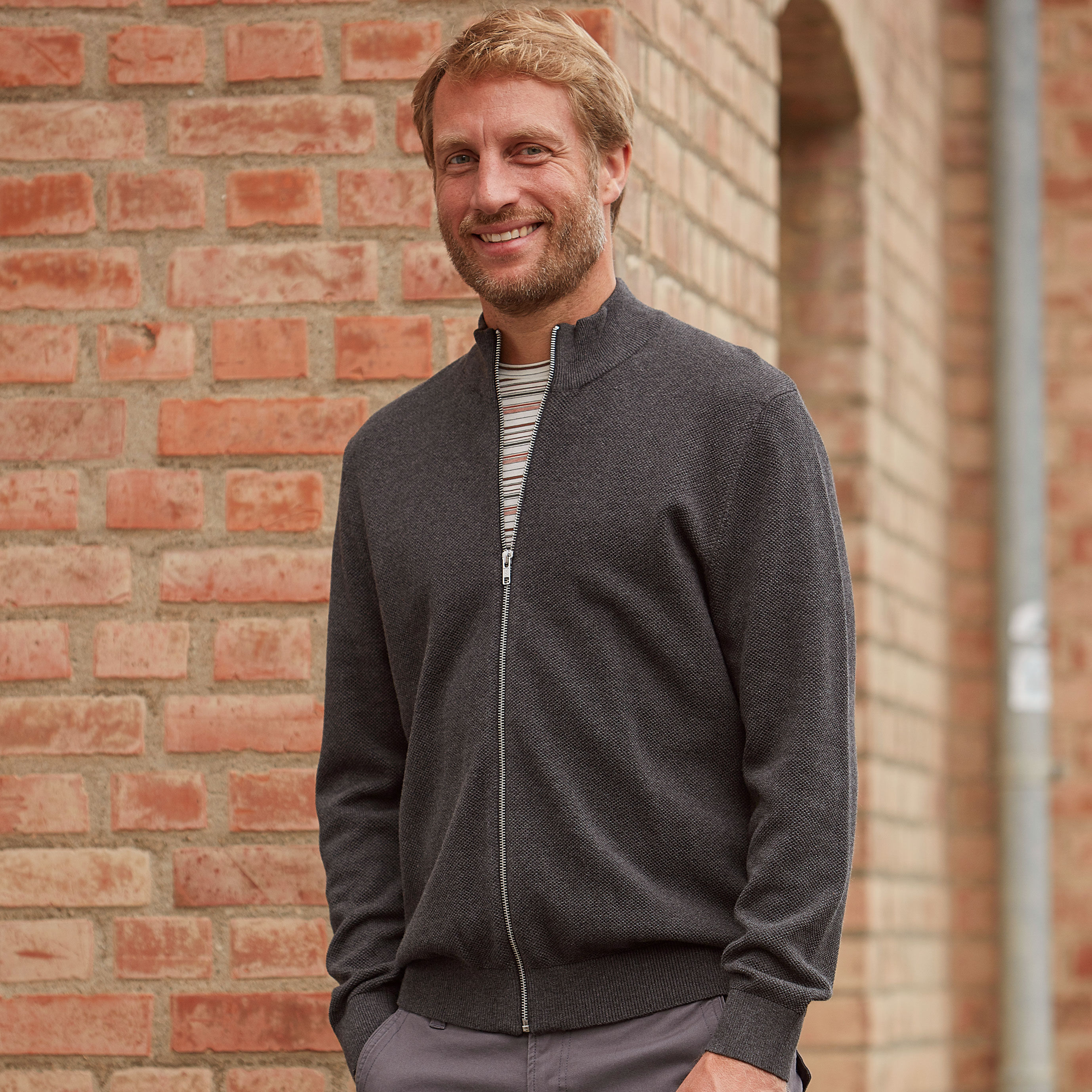 Herren Strickcardigan mit Reissverschluss