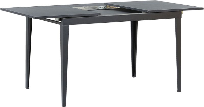 NORLEY - Uitschuifbare eettafel - Zwart - 80 x 120/160 cm - MDF