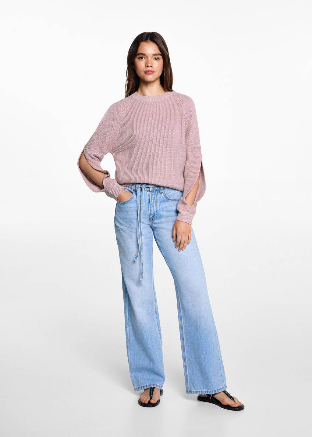 MANGO TEEN gebreide trui roze