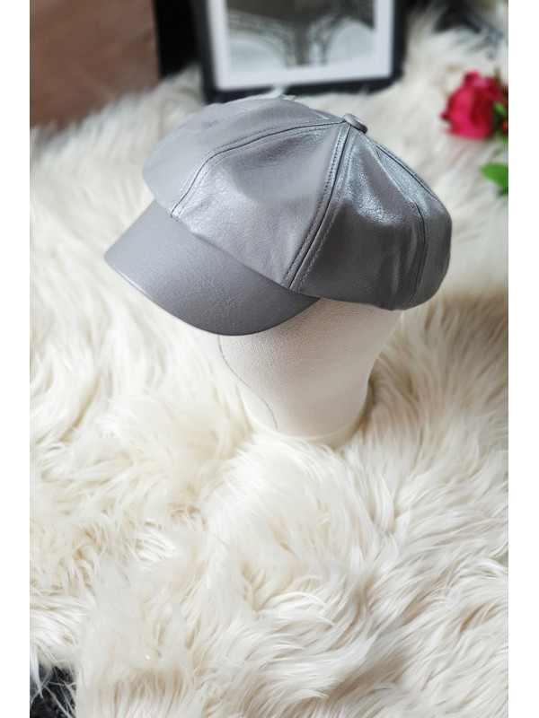 Casquette simili grise