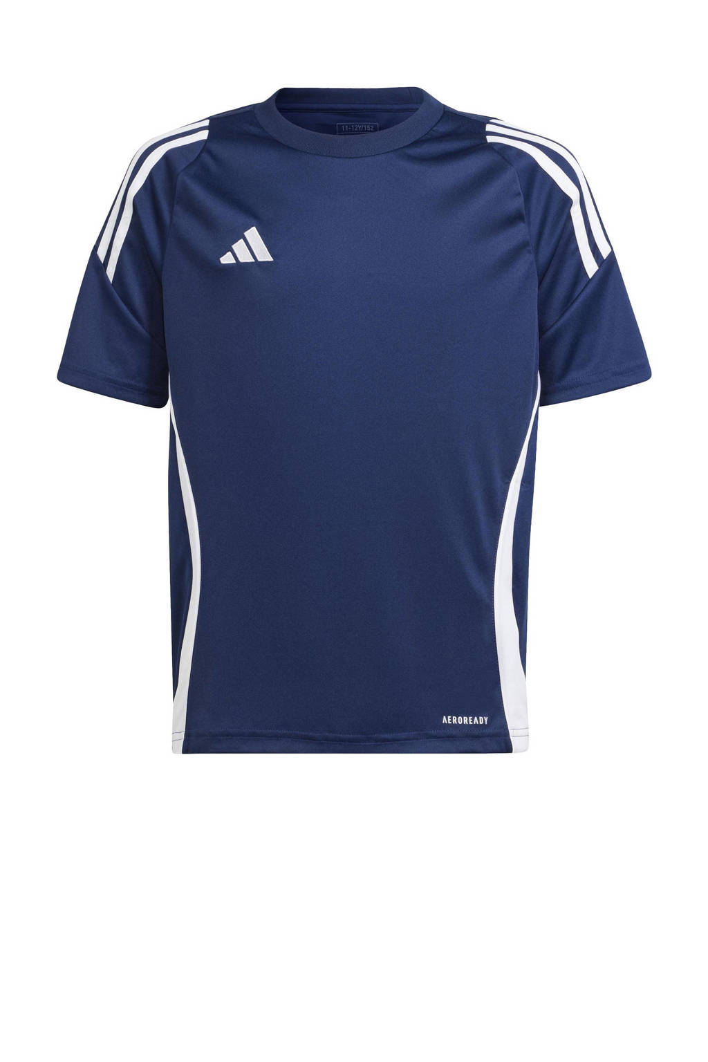 adidas Junior voetbalshirt Tiro donkerblauw/wit