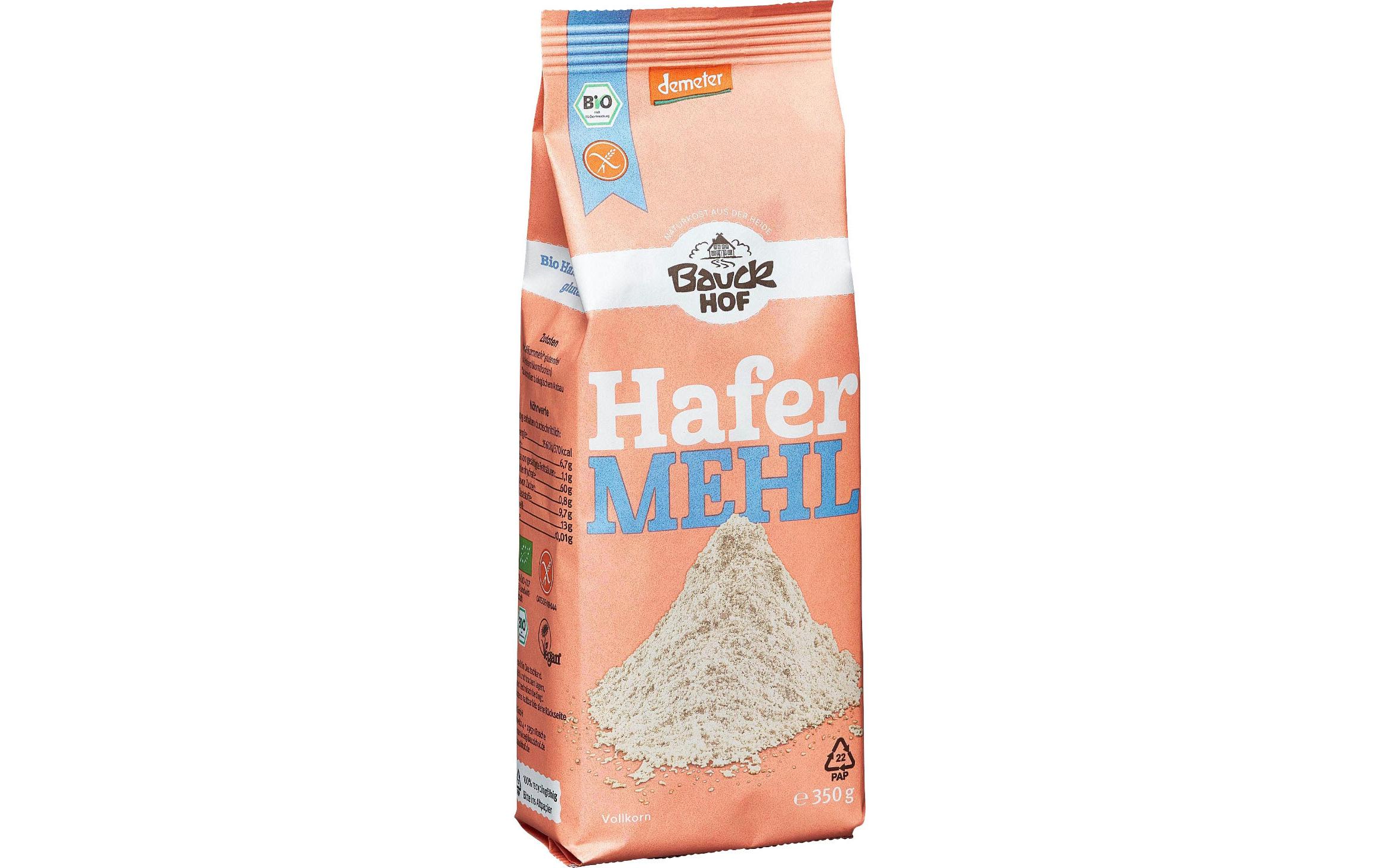Hafermehl Vollkorn glutenfrei Demeter 350 gVielseitig einsetzbares Vollkornhafermehl