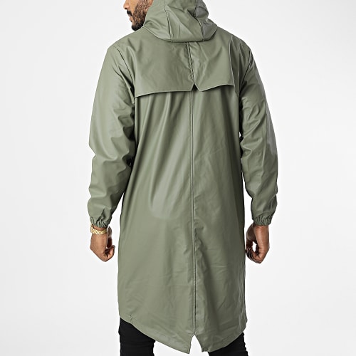 Veste Zippée Capuche Longue Vert Kaki