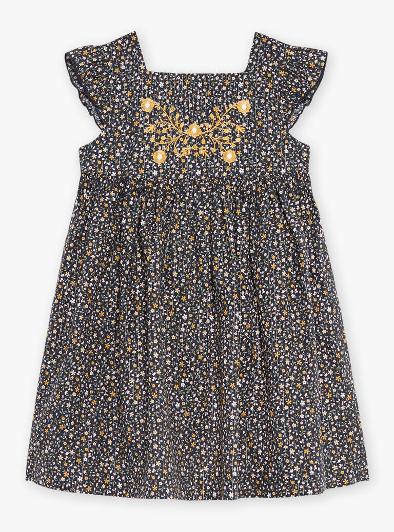 Robe noire à imprimé fleuri