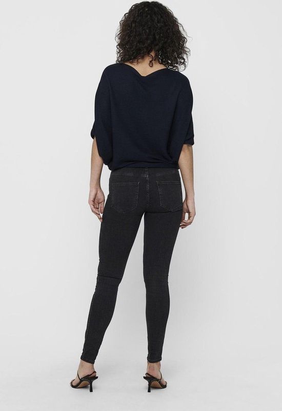 JDY - Gebreide Pullover - Zwart - Polyester - Boothals, Lange Mouwen