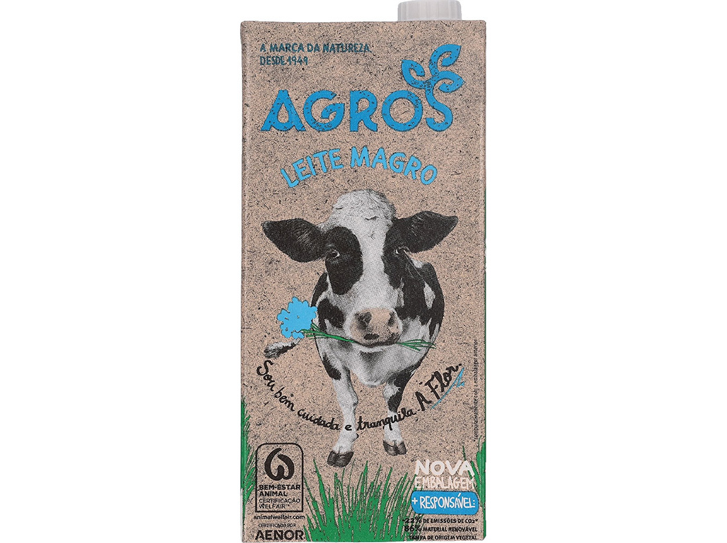 LEITE AGROS UHT MAGRO 1L