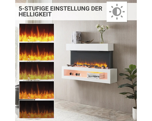 Elektrische haard Balderia Nikos wit 2000 watt incl. afstandsbediening