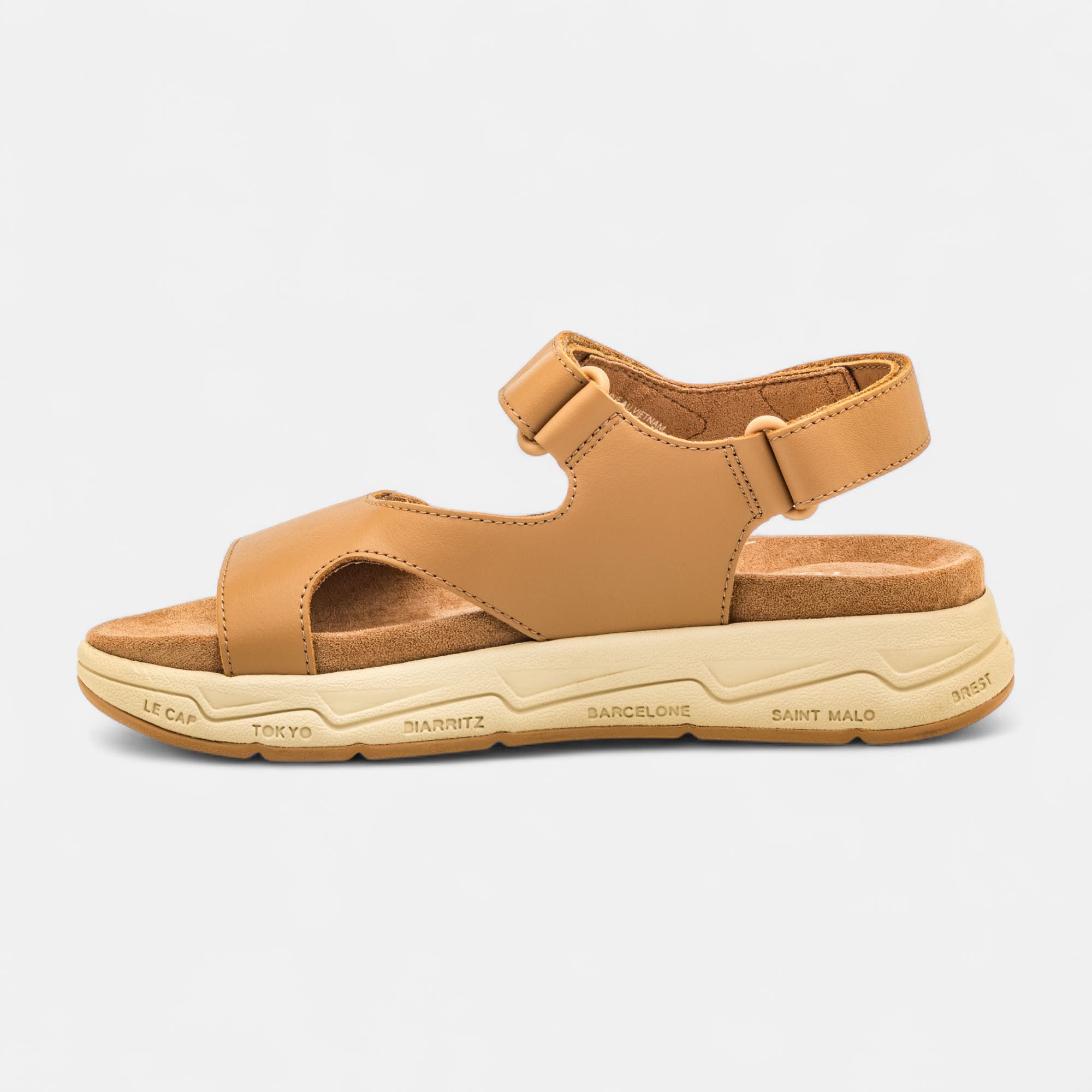 Sandales Femme en cuir camel