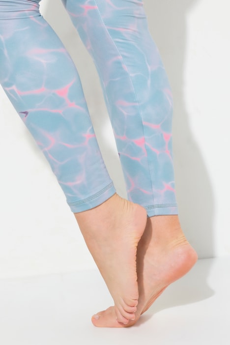 Ski-Funktionsleggings, Wellenmuster, Elastikbund, recycelt