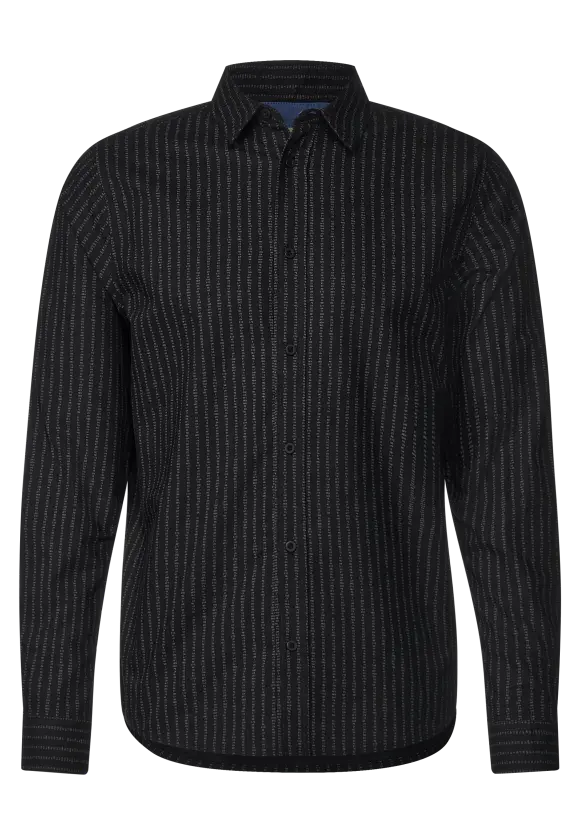 Oxfordhemd mit Wordingprint - Black