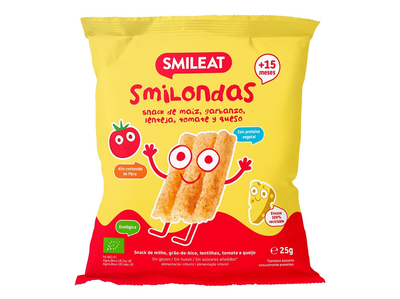 SNACK SMILEAT BIO TOMATE E QUEIJO 25G