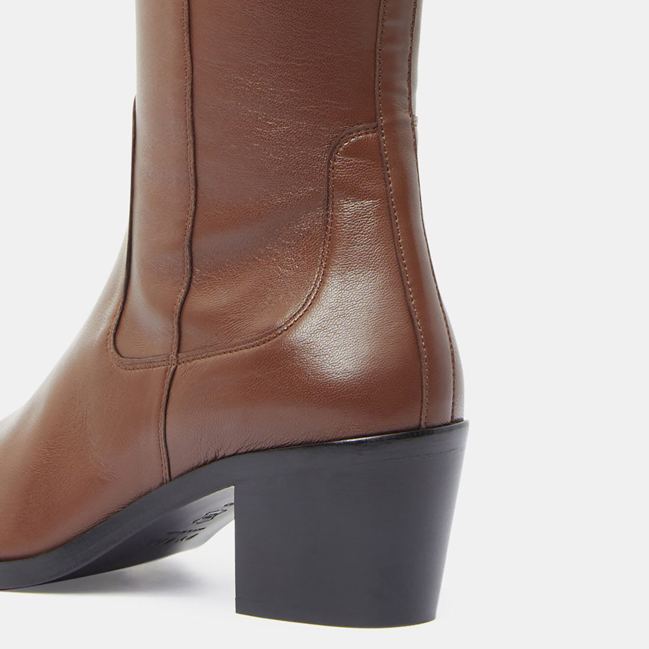 By Far Bottes en Cuir Esteban marron - Talon 6,5 cm