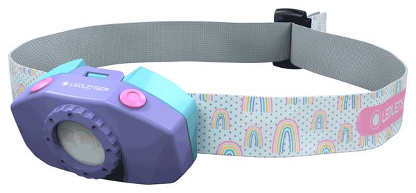Lampe Frontale LED pour enfant KIDLED2 motif Arc en ciel | Version piles | 40 Lumens | 20h d'autonomie | 9m de distance d'éclairage | LEDLENSER