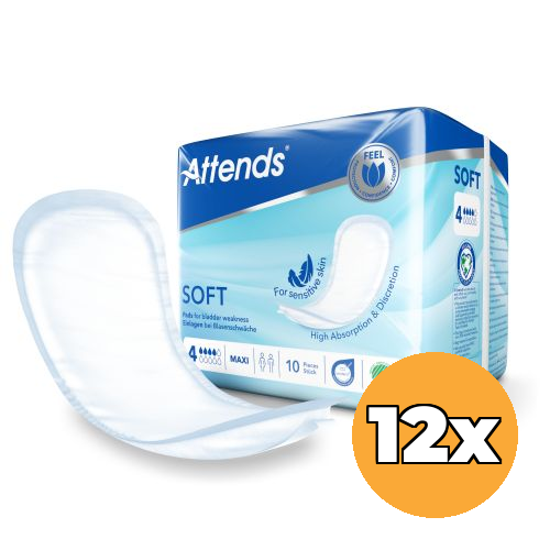 12x Attends Inlegger Soft Maxi 4 (10 stuks)