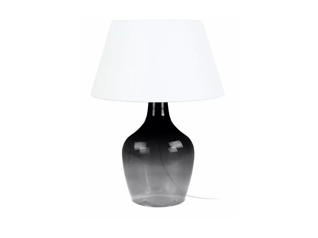 Lampe de chevet bouteille verre fumé 36 cm.