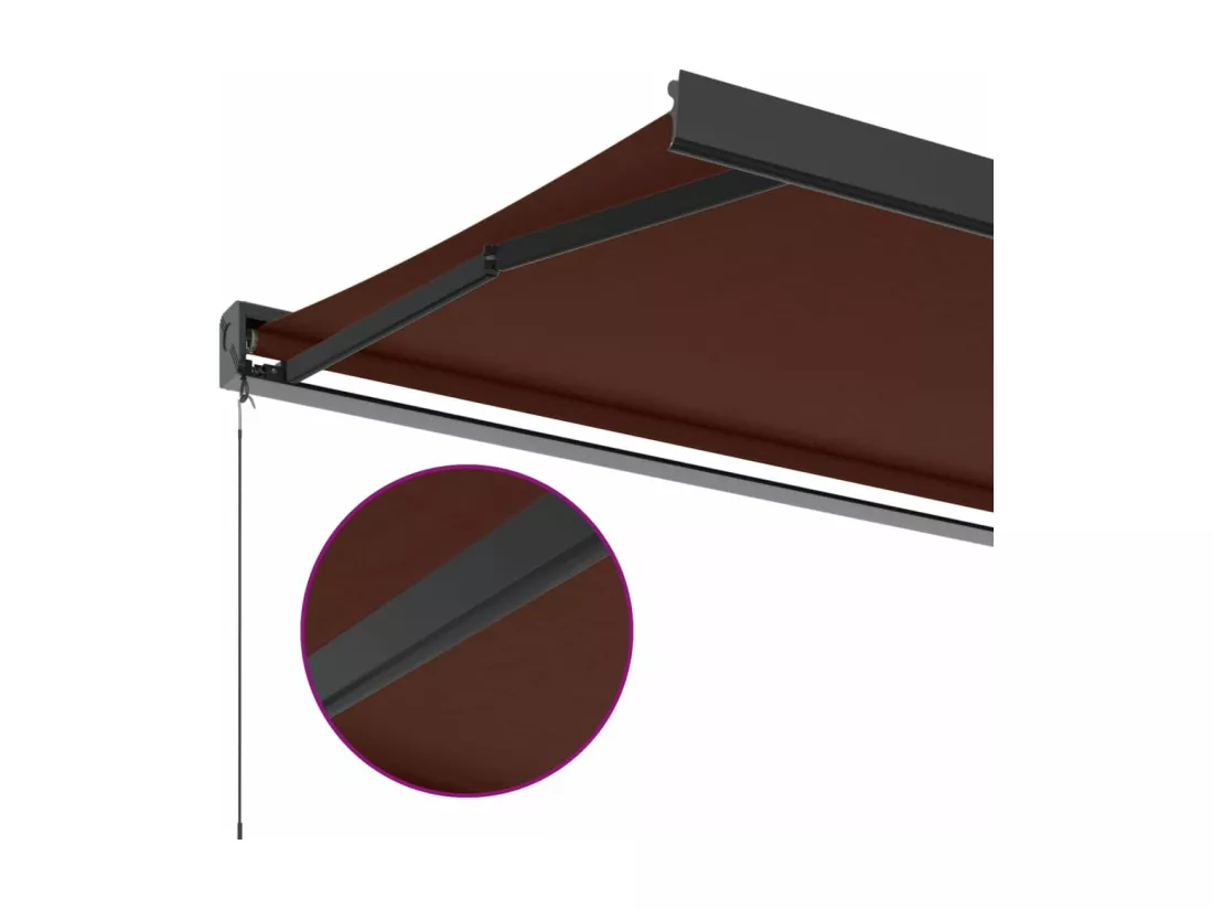 Auvent manuel rétractable marron 350x250 cm