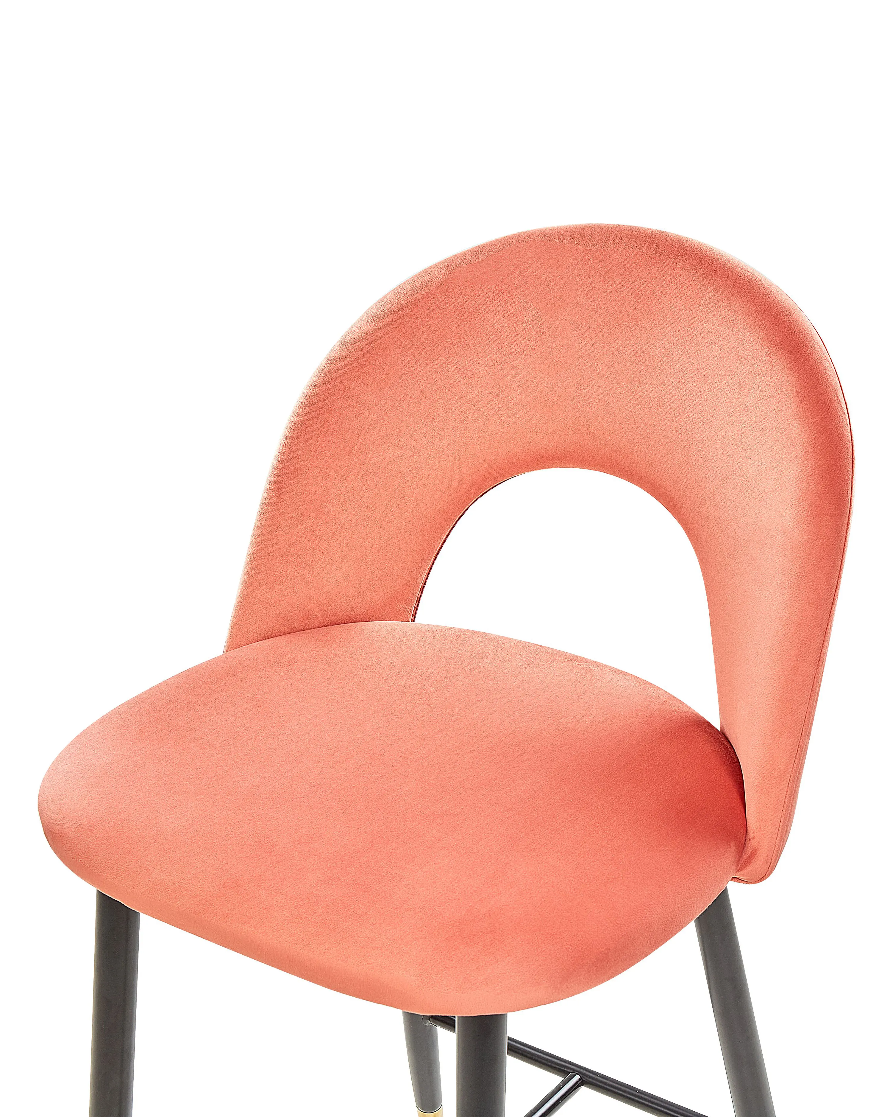 Set van 2 barstoelen FALTON Fluweel Koraalrood