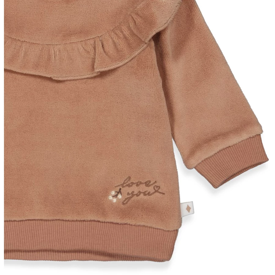 Feetje Samt Sweatshirt Falling For You Zand