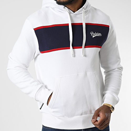 Sweat Capuche Luke Poster Blanc Bleu Marine