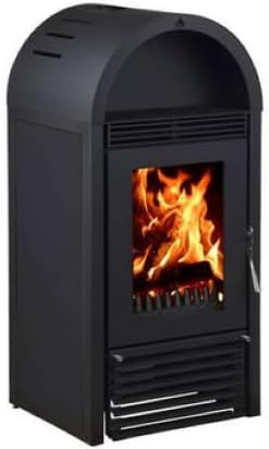 Wassergeführter Kaminofen Marbella Schwarz | Komplettset Heizung | 12 kW