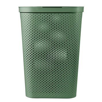 Curver Infinity Dots wasmand 60 liter groen incl. deksel