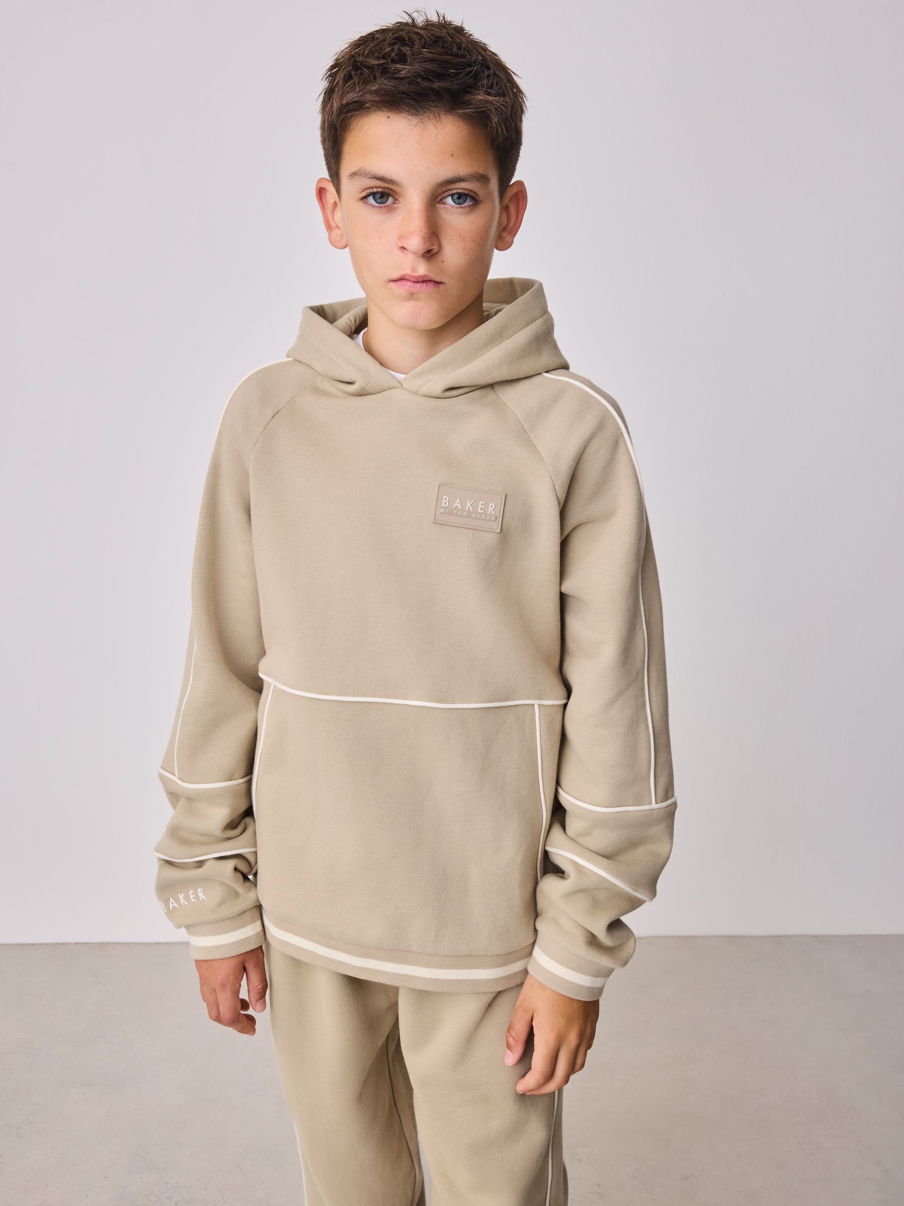 Pastelgeel - Baker by Ted Baker Oversized Piped Hoodie and Joggers Set