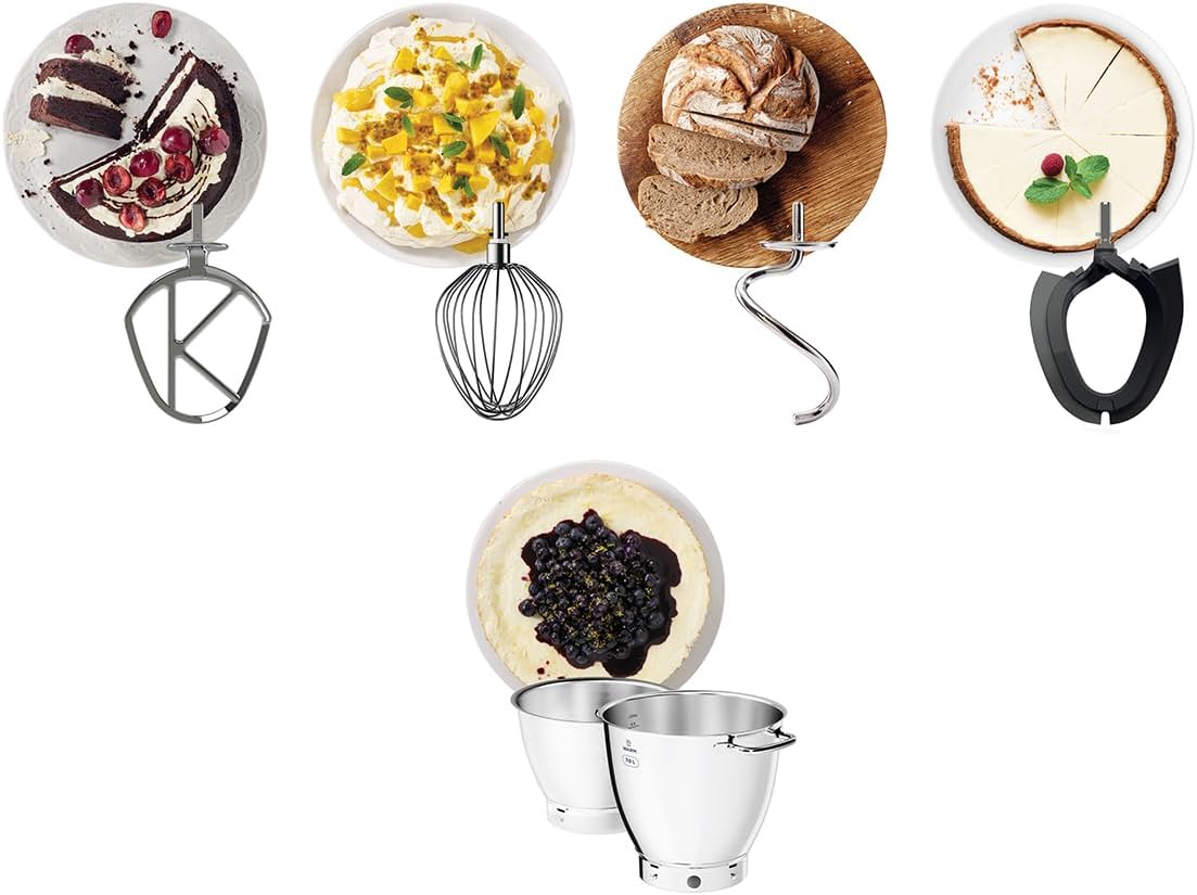 Kenwood KWL90.004.SI Titanium Chef Patissier XL Küchenmaschine, 2 Schüsseln 5L & 7L, 4 Rührelemente, Spritzschutz, Premium-Design