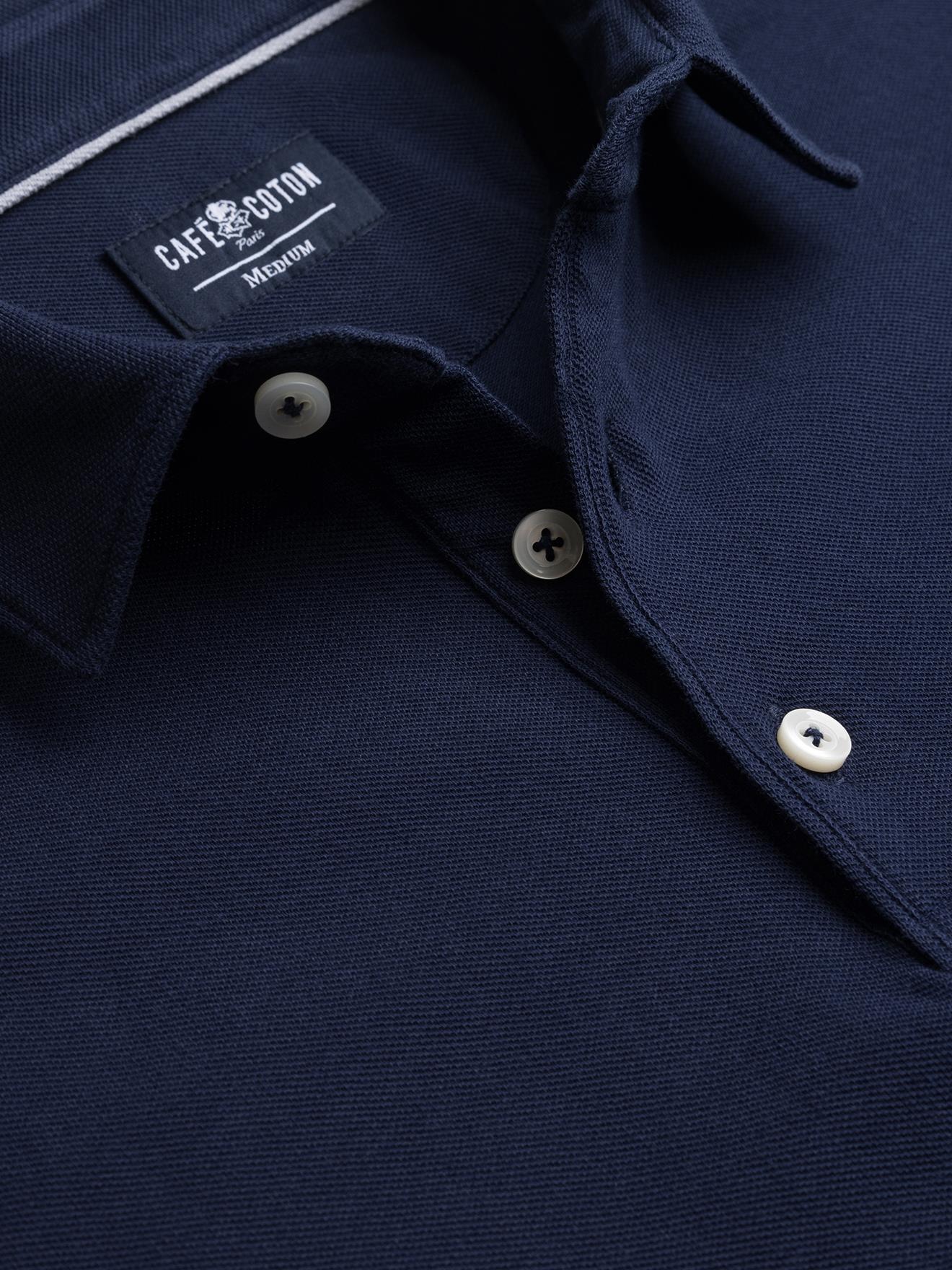 Polo Héritage en piqué marine