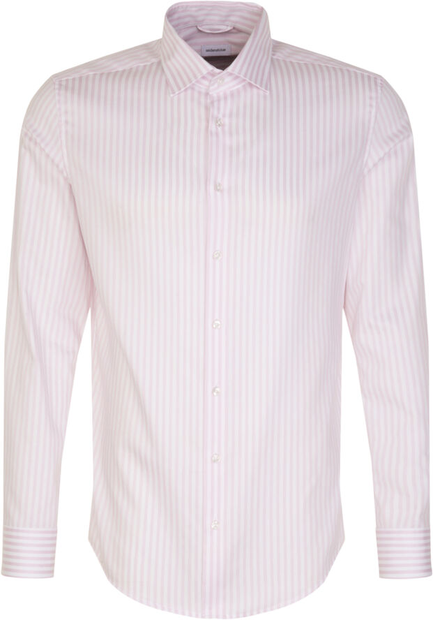 Seidensticker Business Shirt Slim Long sleeve Kent-Collar Stripes Pink