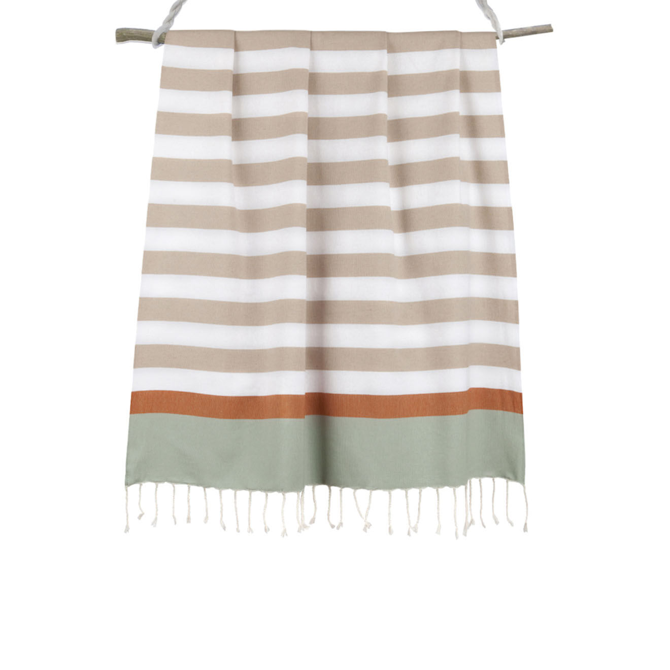 Febronie Fouta tricolore Arcachon beige/terracotta