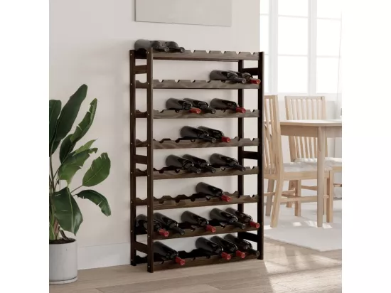 Casier à bouteilles pour 56 bouteilles noir bois pin solide