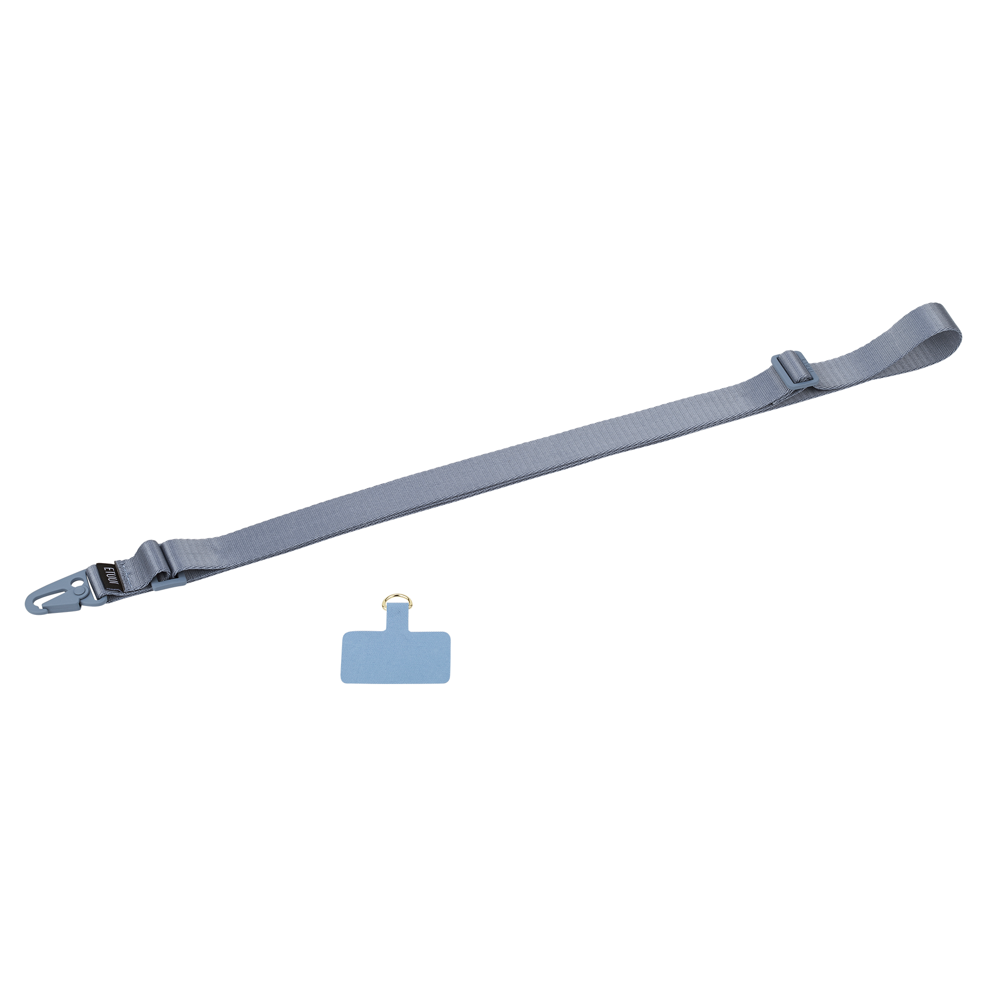 (140cm) Universal Necklace Handykette Umhängeband für Schutzhülle   2x Einlage (uni-grau) - Grau / Blau