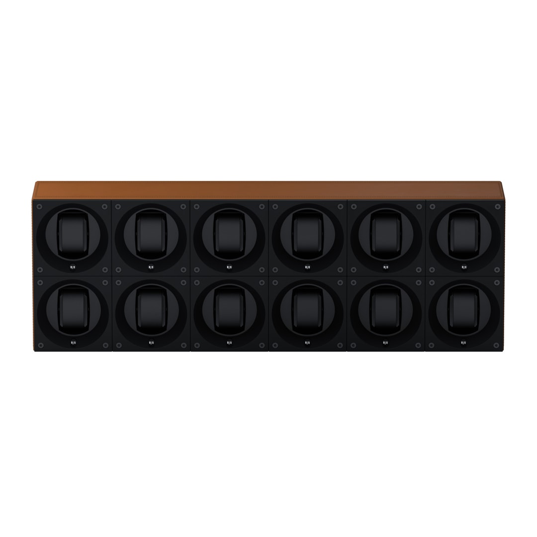 SwissKubik Masterbox Leder Cognac - 12 Uhren