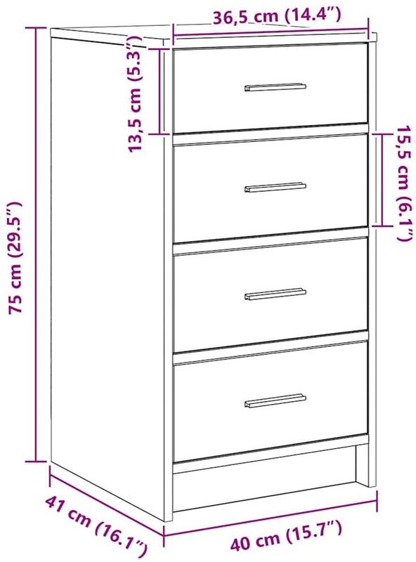 vidaXL - Sideboard - Grijs Sonoma - Gelaagd Hout