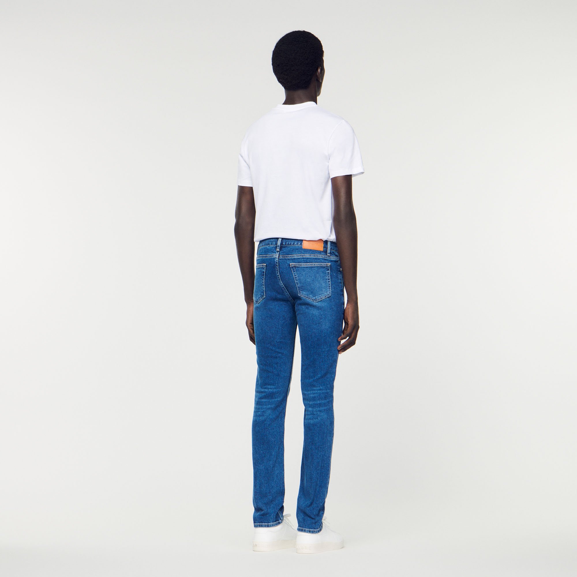 Jean slim avec delavage Waterless