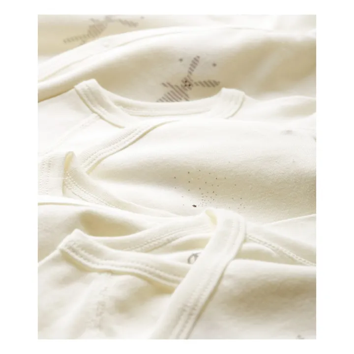 Petit Bateau Lot 5 Bodies Lapin Croisés Coton Bio | Blanc