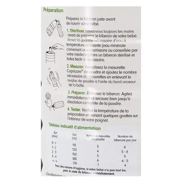 Fórmula Infantil CapriCare à Base de Leite de Cabra, 1ª Etapa, 800g