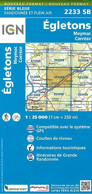 IGN - 2233 SB EGLETONS 1 25 000