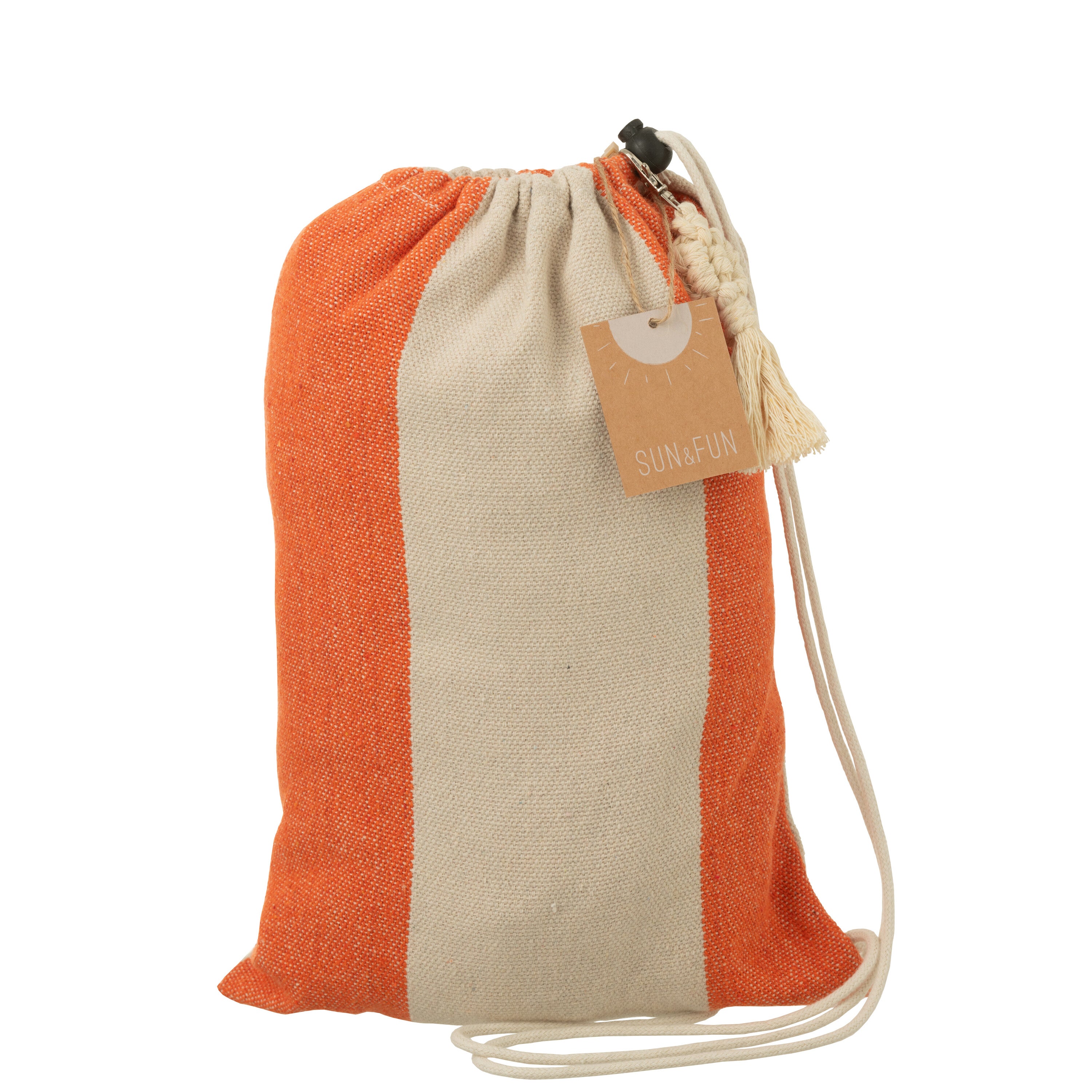 J-Line hangmat Brede Strepen - katoen|polyester - oranje|ecr