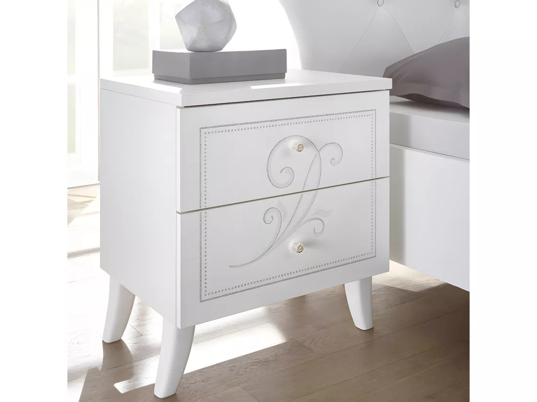 Chambre complète 160x200 Blanc - LADY