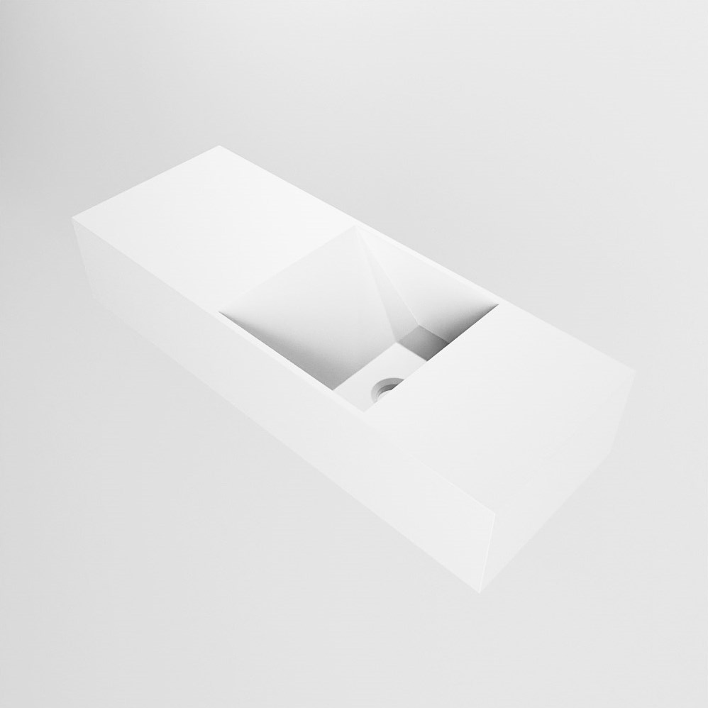 Mondiaz Tyne solid surface fontein 60cm met kraangat rechts