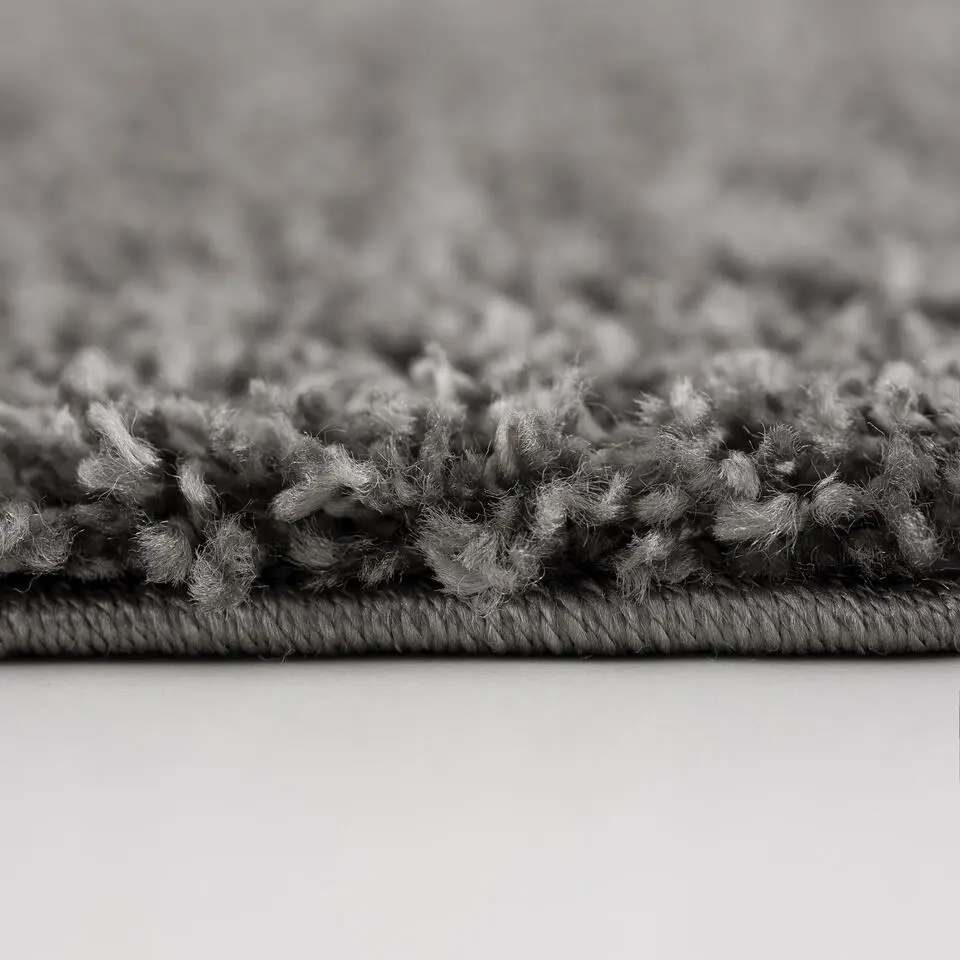 Loca Shaggy Vloerkleed Grijs Hoogpolig - 200x200 CM Vierkant